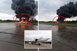 Máy bay ném bom chiến lược Tu-22M3 của Nga bị UAV Ukraine phá hủy