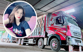 Mỹ nhân Thái Nguyên nặng 36kg lái xe tải nặng 30 tấn, được dân mạng gọi là 'bóng hồng container' 