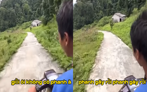 Thanh niên 'hồn xiêu phách lạc' khi đi xe máy lao dốc ở Hà Giang