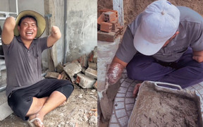 Chàng thợ xây cụt 2 tay ở Sóc Trăng khiến nhiều cư dân mạng cảm phục đến rơi lệ 