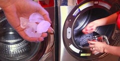 Tác dụng bất ngờ khi cho đá lạnh vào máy giặt