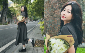 Cô gái gây sốt với bí quyết tạo dáng chụp ảnh thu Hà Nội 'đẹp như thơ'