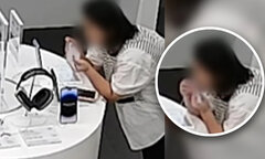 Người phụ nữ dùng răng cắn đứt cáp chống trộm, ăn cắp iPhone 14
