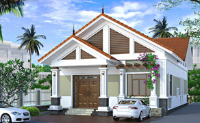 Những mẫu nhà biệt thự 1 tầng mái thái đẹp