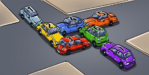 Câu đố cho người cực kỳ thông minh: Tìm lối thoát cho 7 chiếc ô tô