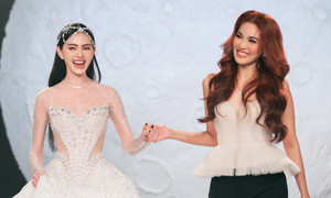 'Ma nữ đẹp nhất Thái Lan' lộng lẫy diện váy cưới do Lan Khuê thiết kế