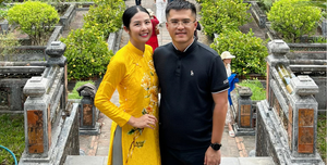 Hoa hậu Ngọc Hân được ông xã tháp tùng đến Huế chụp ảnh áo dài