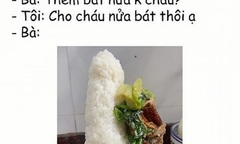 Đây là ảnh 'nửa bát cơm' mà bà nội xới cho tôi