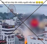 Bác tin 'cháy lớn ở quận Tây Hồ, nhiều người mắc kẹt'