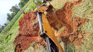 Huy động máy xúc giải cứu voi mắc kẹt dưới hố sâu 