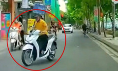 Xác minh danh tính kẻ côn đồ chạy xe máy lấn làn còn đạp ngã người đi xe đạp