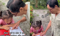 Bà ngoại dạy đánh vần 'kiểu các cụ' khiến bé gái hoang mang