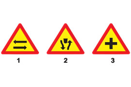 Biển nào báo hiệu giao nhau với đường hai chiều?