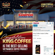 King Coffee 3in1 là cà phê Việt bán chạy nhất tại chuỗi bán sỉ Costco, Mỹ
