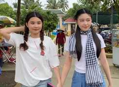 Đến thăm ba ở trường quay, 2 con gái của MC Quyền Linh lập tức gây 'sốt'