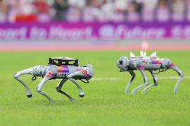 Độc đáo chó robot Trung Quốc xuất hiện giữa sân đấu ASIAD 19