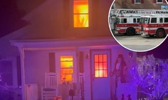Cảnh sát lao đi cứu hỏa, hóa ra 'đám cháy' là màn trang trí Halloween y như thật