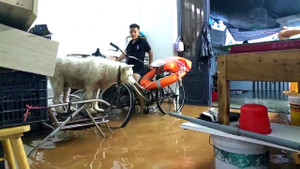 Nước tràn vào nhà, dân Đà Nẵng tất tả dọn đồ chạy lụt