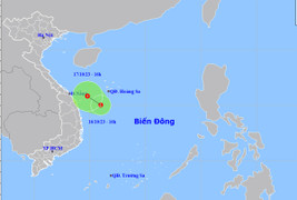 Vùng áp thấp có thể mạnh lên thành ATNĐ trong 24 giờ tới, hướng về miền Trung