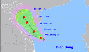 Áp thấp nhiệt đới trên Biển Đông có thể mạnh lên thành bão số 5