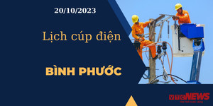 Lịch cúp điện hôm nay tại Bình Phước ngày 20/10/2023