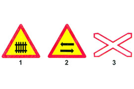 Biển nào báo hiệu nguy hiểm khi đường bộ giao với đường sắt?