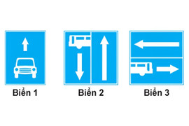 Biển nào báo hiệu phía trước có làn đường dành riêng cho ô tô khách?