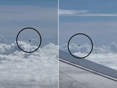 Hành khách trên máy bay ghi lại cận cảnh UFO hình kim cương 