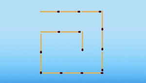 Di chuyển 2 que diêm nào để tạo thành 2 hình vuông?