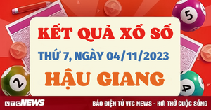 Kết quả xổ số Hậu Giang thứ 7 ngày 4/11/2023 - XSHG 4/11