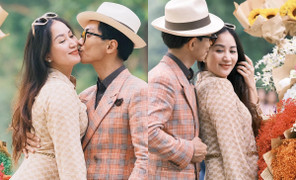 Khánh Thi tình tứ với chồng trẻ trên phố 