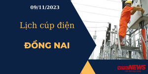Lịch cúp điện hôm nay ngày 09/11/2023 tại Đồng Nai