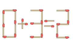 Di chuyển que diêm nào để 0 + 3 = 2 thành phép tính đúng?