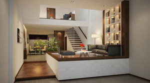 Mẫu phòng khách nhà lệch tầng độc đáo, tiết kiệm