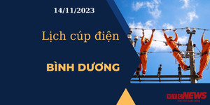 Lịch cúp điện hôm nay tại Bình Dương ngày 14/11/2023