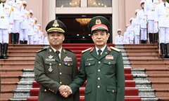 Đại tướng Phan Văn Giang đón Phó thủ tướng, Bộ trưởng Bộ Quốc phòng Campuchia