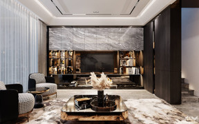 Mẫu phòng khách ốp đá đẹp nhất năm nay