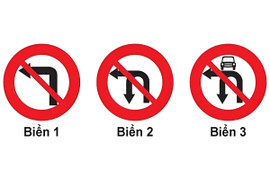 Biển nào cấm các phương tiện rẽ trái?