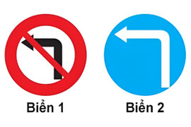 Biển nào xe được phép quay đầu nhưng không được rẽ trái?