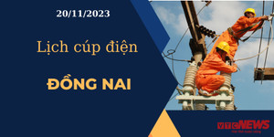 Lịch cúp điện hôm nay ngày 20/11/2023 tại Đồng Nai
