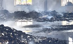 Hiện trường vụ cháy nhà máy ở Khu công nghiệp Nam Cấm Nghệ An