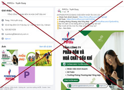 PVFCCo cảnh báo thông tin giả mạo tuyển dụng nhằm lừa đảo