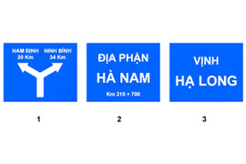 Biển nào chỉ dẫn địa giới hành chính giữa các thành phố, tỉnh, huyện?