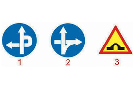 Biển nào báo hiệu tuyến đường cầu vượt cắt qua?