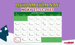 Lịch âm 27/11 - Âm lịch hôm nay 27/11 chính xác nhất - lịch vạn niên 27/11/2023