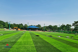 Quy trình thi công sân cỏ bóng đá nhân tạo tại Tín Phát Sports