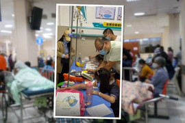 Tranh cãi gắt cảnh học sinh vừa truyền nước ở bệnh viện vừa làm bài tập về nhà