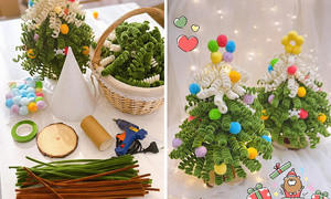 Sốt xình xịch trào lưu làm cây thông Noel bằng kẽm nhung