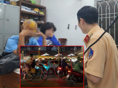 Đứng trên yên xe quay clip đăng TikTok, 2 thanh niên bị xử phạt