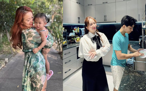 Sao Việt 8/12: Vân Hugo bình yên bên con gái, Phan Hiển vào bếp rửa bát giúp vợ